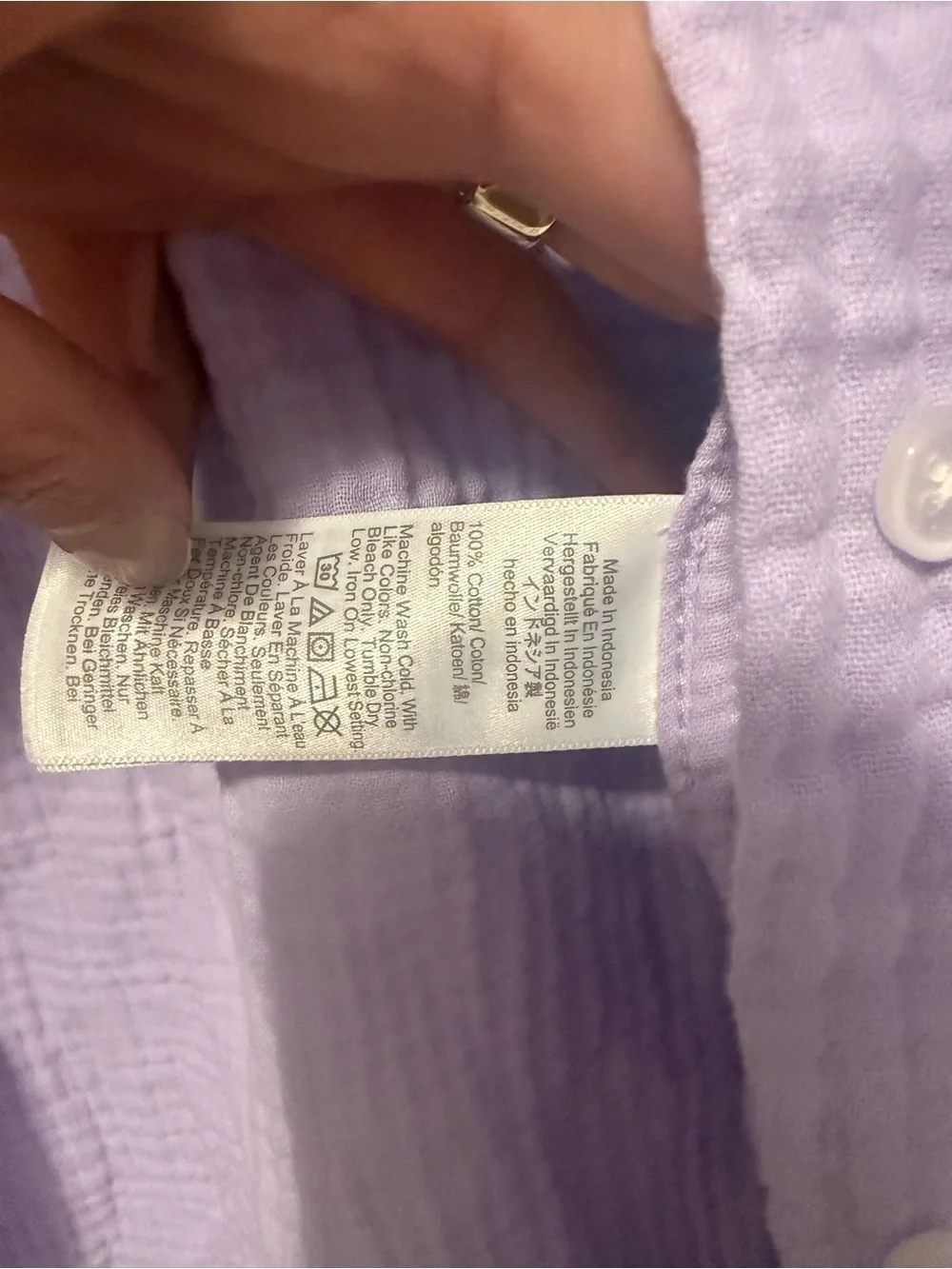 J.Crew Lavender Cotton Gauze Button Down Shirt Size Medium